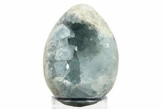 Crystal Filled Celestine (Celestite) Egg Geode - Madagascar #286204