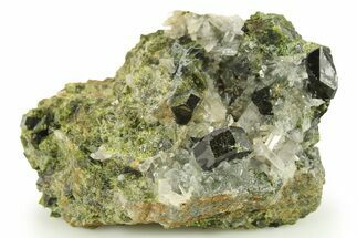 Lustrous Epidote Crystals with Quartz - Peru #287614