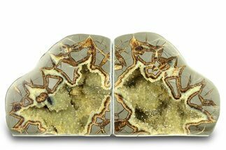 Crystal Filled Septarian Geode Bookends - Utah #288944
