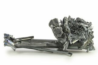 Very Lustrous, Metallic Stibnite with Chalcedony - Jiangxi, China #288672