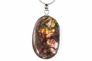 Brilliant Ammolite Pendant (Necklace) - Alberta, Canada #290124