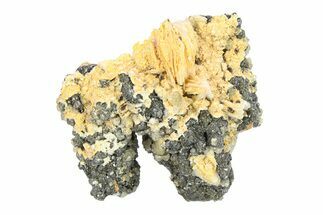 Cerussite Crystals with Bladed Barite on Galena - Morocco #291043