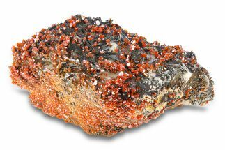 Deep Red Vanadinite Crystals on Barite - Morocco #291086