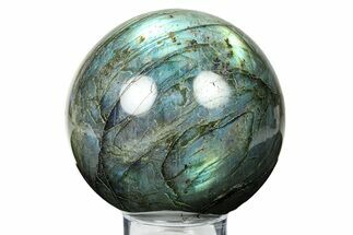 Flashy, Polished Labradorite Sphere - Great Color Play #292089