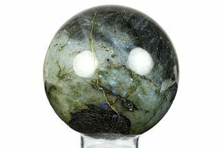 Flashy, Polished Labradorite Sphere - Great Color Play #292092