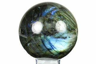 Flashy, Polished Labradorite Sphere - Great Color Play #292097