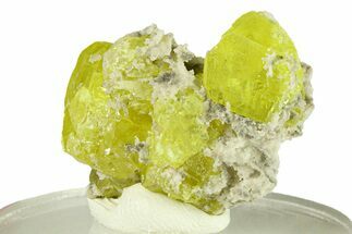 Lemon-Yellow Sulfur Crystal Cluster - Italy #293261