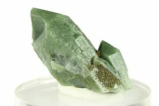Green Hedenbergite Included Quartz Cluster - Mongolia #294209