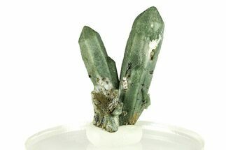 Green Hedenbergite Included Quartz Crystals - Mongolia #294213