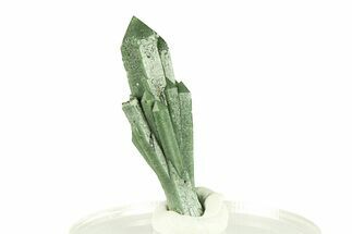 Green Hedenbergite Included Quartz Cluster - Mongolia #294219