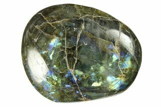 Flashy, Polished Labradorite Palm Stone - Madagascar #290541