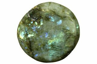 Flashy, Polished Labradorite Palm Stone - Madagascar #290543