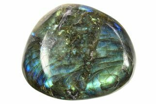 Flashy, Polished Labradorite Palm Stone - Madagascar #290549