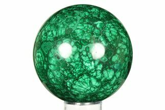 Flowery, Polished Malachite Sphere - DR Congo #298478