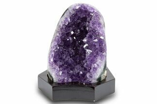 Grape Jelly Amethyst Geode With Wood Base - Uruguay #300767