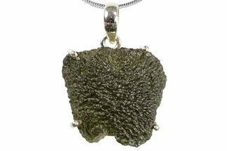 Green Moldavite Tektite Pendant ( g) - Czech Republic #300990