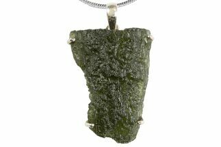 Green Moldavite Tektite Pendant ( g) - Czech Republic #300991