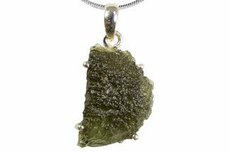 Green Moldavite Tektite Pendant ( g) - Czech Republic #300992