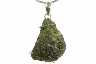 Green Moldavite Tektite Pendant ( g) - Czech Republic #300993