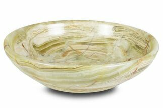 Polished Green Banded Calcite Bowl - Pakistan #301328