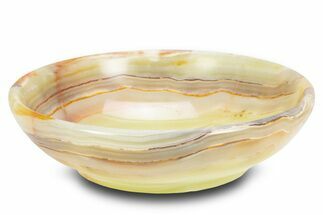 Polished Green Banded Calcite Bowl - Pakistan #301339