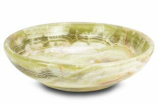 Polished Green Banded Calcite Bowl - Pakistan #301350