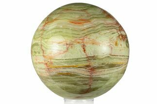 Polished Green Banded Calcite Sphere - Pakistan #301459