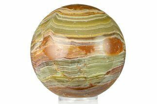 Polished Green Banded Calcite Sphere - Pakistan #301462