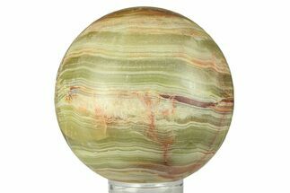 Polished Green Banded Calcite Sphere - Pakistan #301463