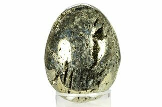 Polished Pyrite Egg - Peru #302366