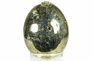 Polished Pyrite Egg - Peru #302397