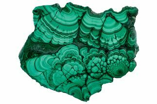 Flowery Polished Malachite Slab - DR Congo #302473