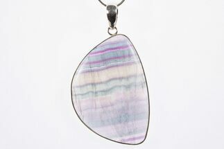 Banded Fluorite Pendant (Necklace) - Sterling Silver #303236