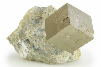 Natural Pyrite Cube In Rock - Navajun, Spain #304012