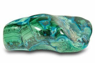 Vibrant Polished Malachite with Chrysocolla - DR Congo #305190