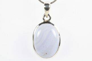 Blue Lace Agate Pendant (Necklace) - Sterling Silver #305013