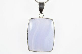 Blue Lace Agate Pendant (Necklace) - Sterling Silver #305018