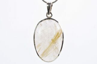 Glassy Rutilated Quartz Pendant (Necklace) - Sterling Silver #305035