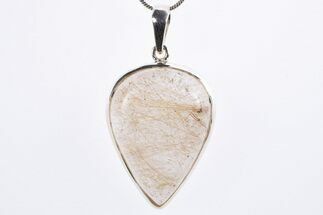 Glassy Rutilated Quartz Pendant (Necklace) - Sterling Silver #305037