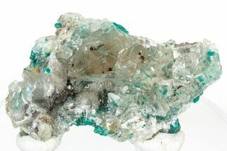 Glassy Quartz Crystals with Dioptase - Sanda, Congo #306106