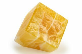 Polished Orange Honeycomb Calcite Cube - Utah #307760