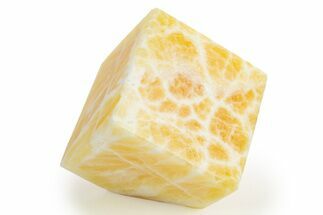 Polished Orange Honeycomb Calcite Cube - Utah #307781