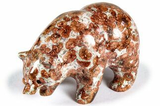 Realistic Polished Red Flower Marble Bear - India #308483