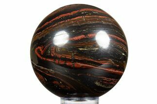 Polished Tiger Iron Stromatolite Sphere - Billion Years #308771