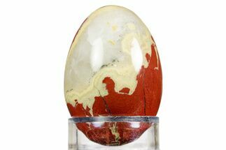 Polished Red Jasper Egg with Agate Seams - South Africa #308917