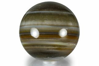 Polished Banded Brazilian Agate Sphere - Waterline Agate #309202