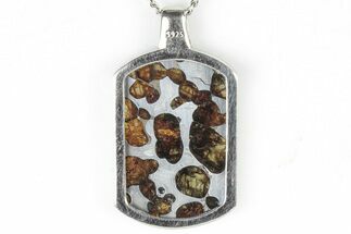 Sericho Pallasite Dog Tag Meteorite Pendant - Kenya #309304