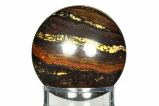 Polished Tiger Iron Stromatolite Sphere - Billion Years #309476