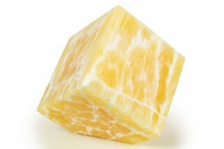 Polished Orange Honeycomb Calcite Cube - Utah #307827