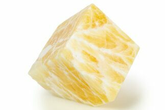 Polished Orange Honeycomb Calcite Cube - Utah #307832
